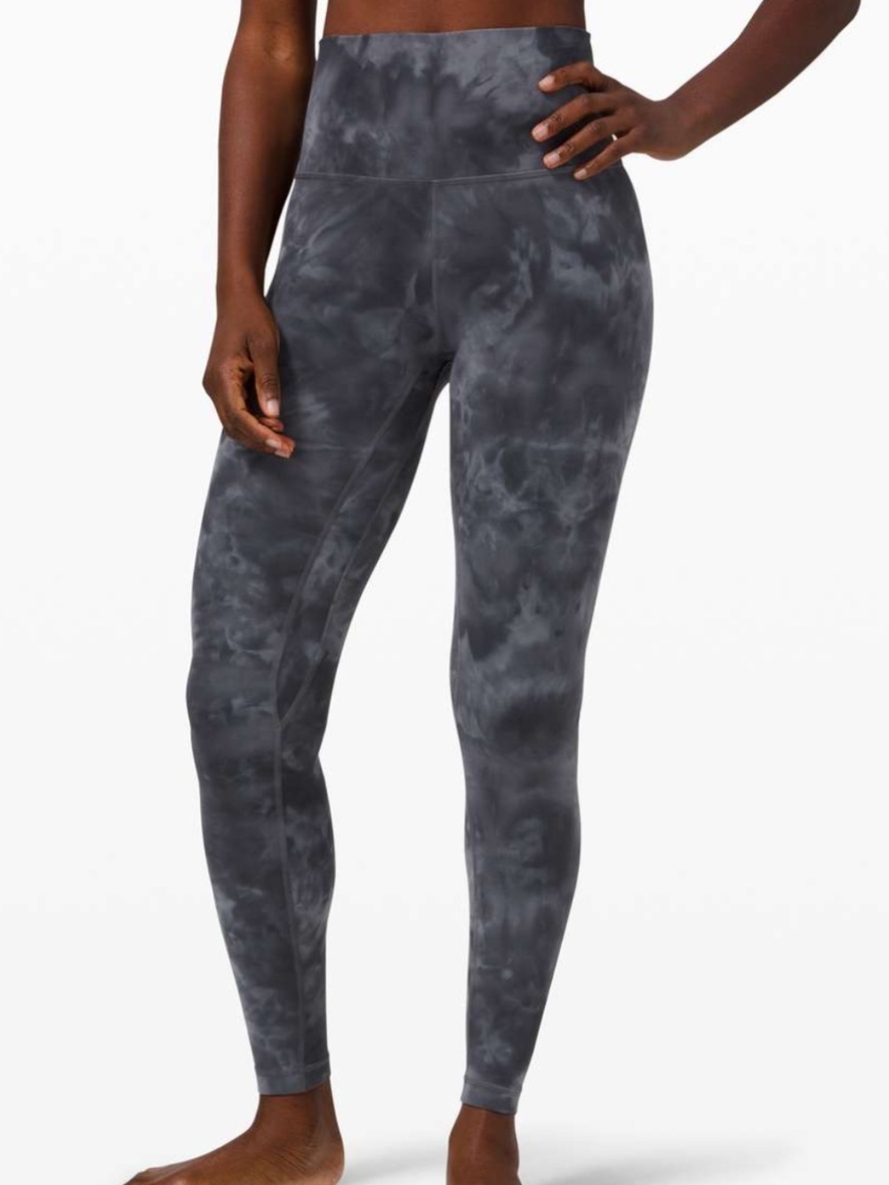 Lululemon Align Pant Diamond Dye Full Length Leggings Size 8 Pitch Graphite Gray - Picture 2 of 13